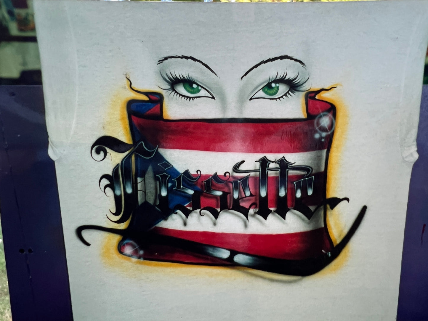 90s Puerto Rican flag and eyes